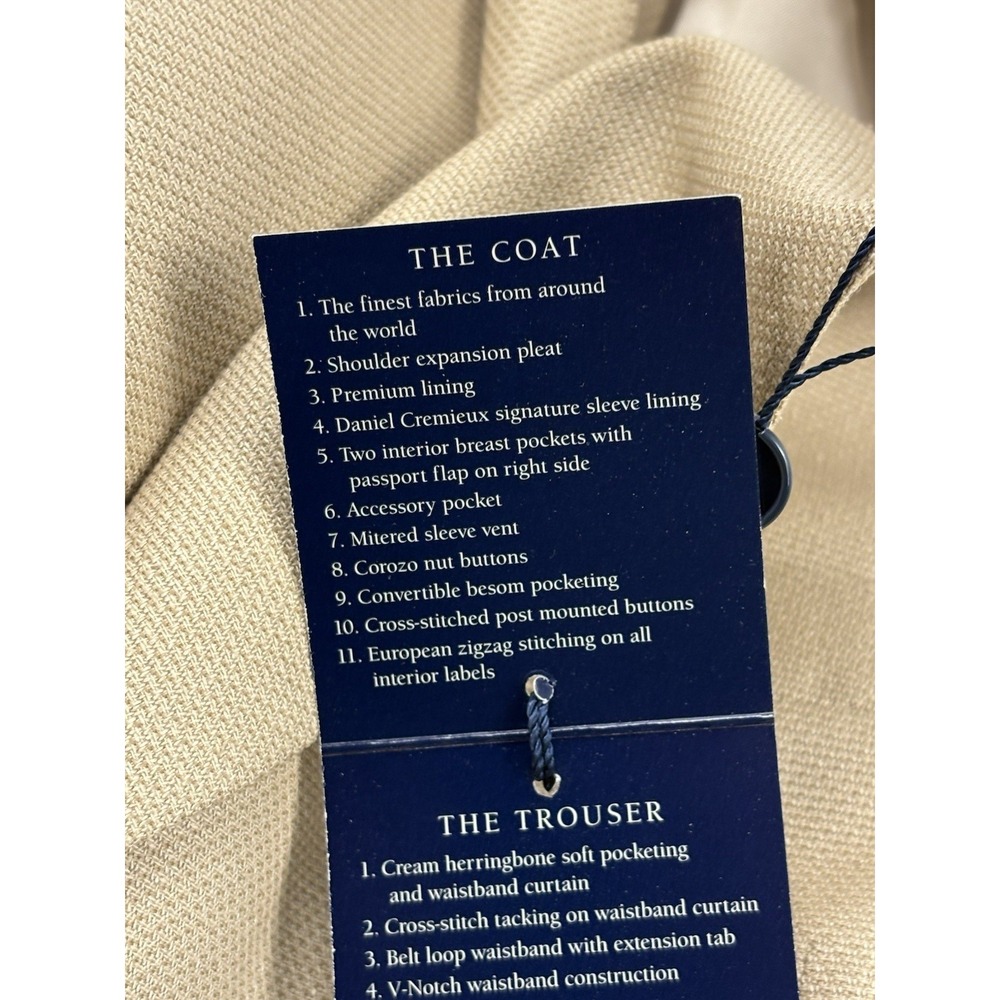 NWT Daniel Cremieux Collections Tan Birdseye Silk/Wool Blazer 46L USA Union Made - Picture 12 of 16